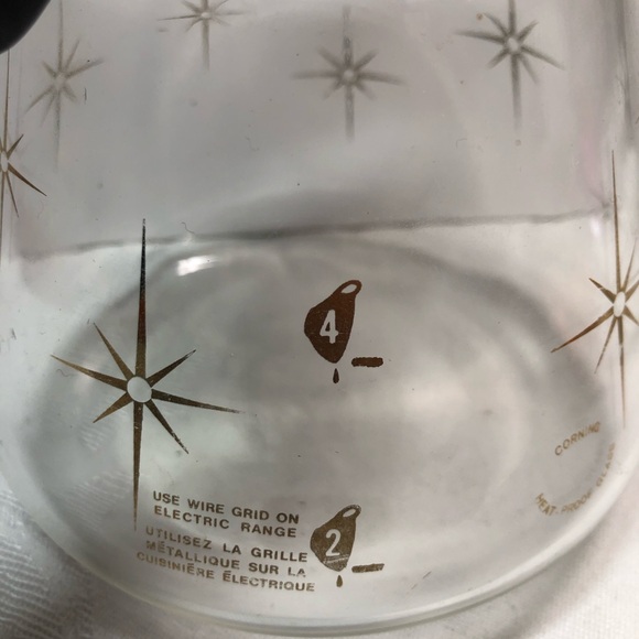 Vintage MCM Pyrex Corning 1960s Atomic Star Burst 4 Cup Coffee Pot Carafe - Picture 3 of 14